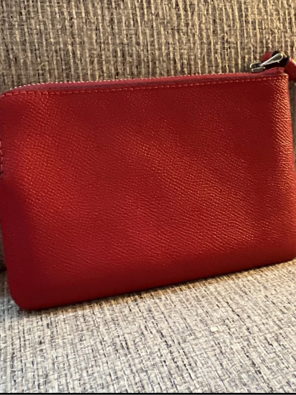 Coach Corner Zip Wristlet In Leather - RED